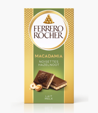 Ferrero Rocher – Tablette Chocolat Lait Noisettes & Macadamia 90g