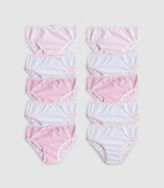 PRIMARK - Lot de 10 culottes à finitions élastiques et nœud pour enfant