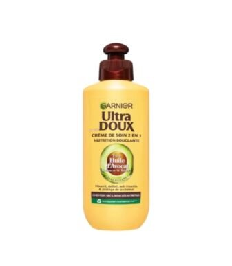 GARNIER - Ultra Doux À l'Huile d'Avocat et Beurre de Karité - Crème de soin sans rinçage Cheveux buclés à frisés 200 ml