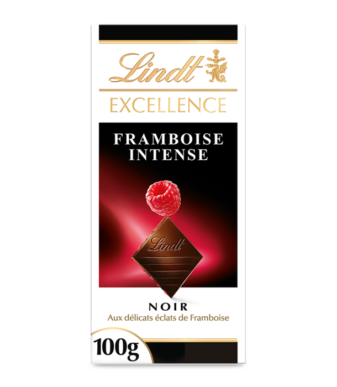 LINDT - Tablette de Chocolat Noir et Framboise 100 g